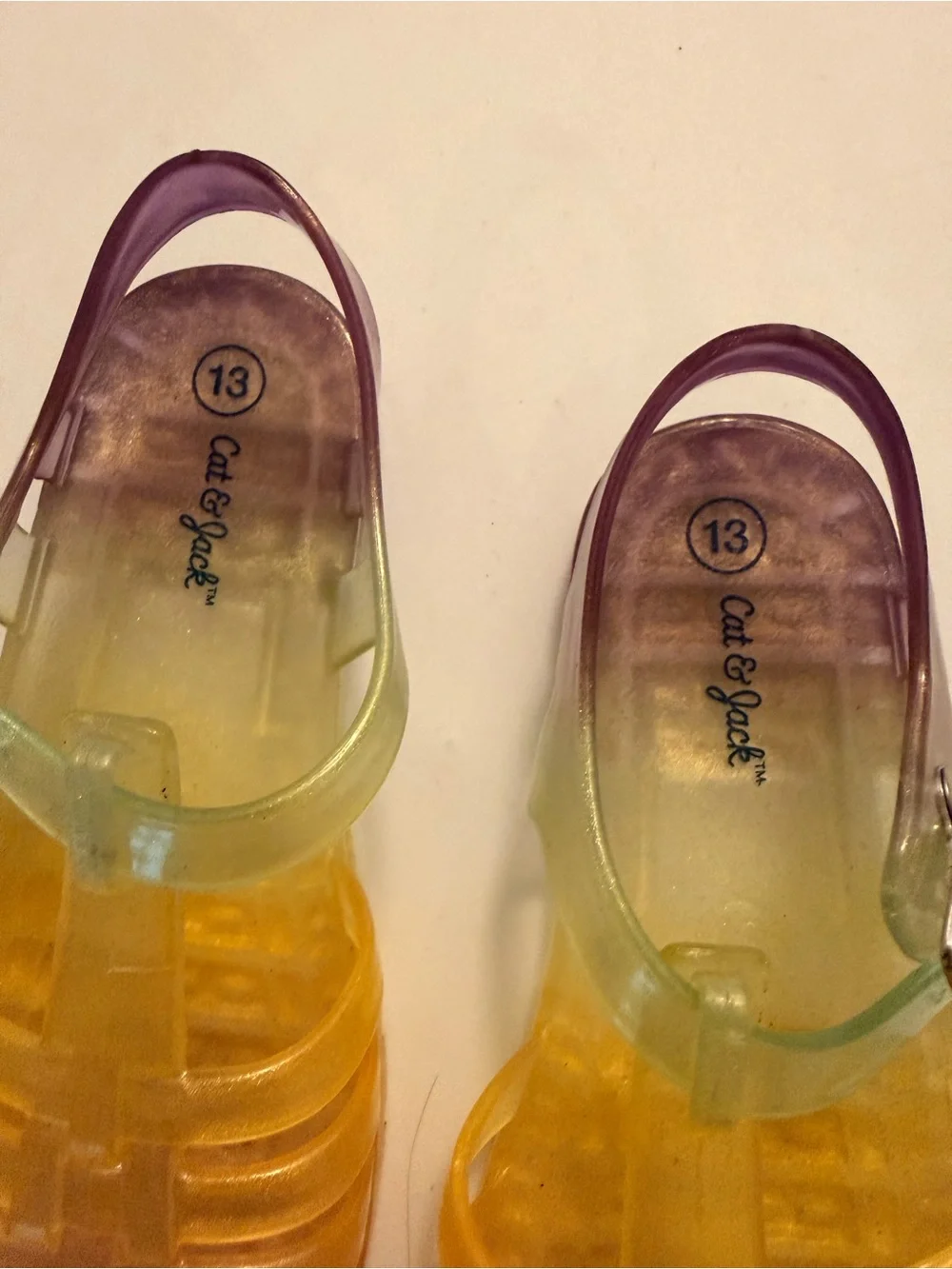 Kids Jelly Sandals - Multicolor Gradient (Pink/Yellow/Green)